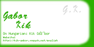 gabor kik business card